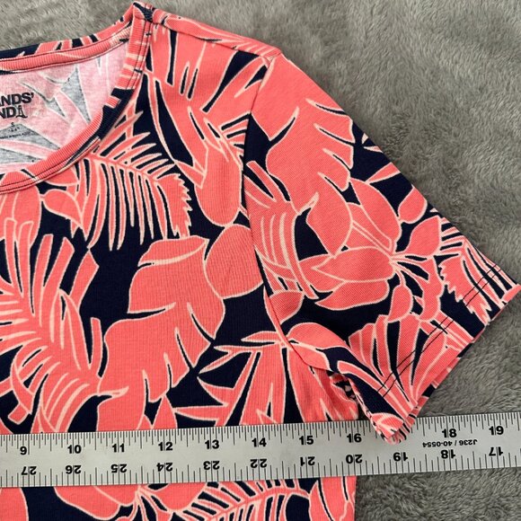 Lands' End Coral Navy 100% Cotton Tee Shirt Women's SMALL 6/8 - Picture 4 of 5